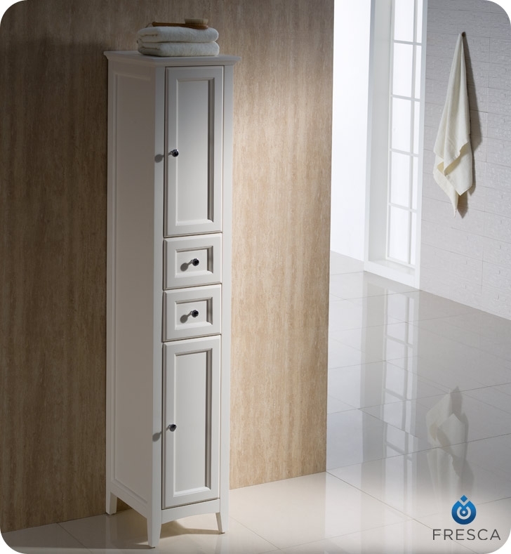 Fresca Fst2060aw Oxford Antique White Tall Bathroom Linen Cabinet