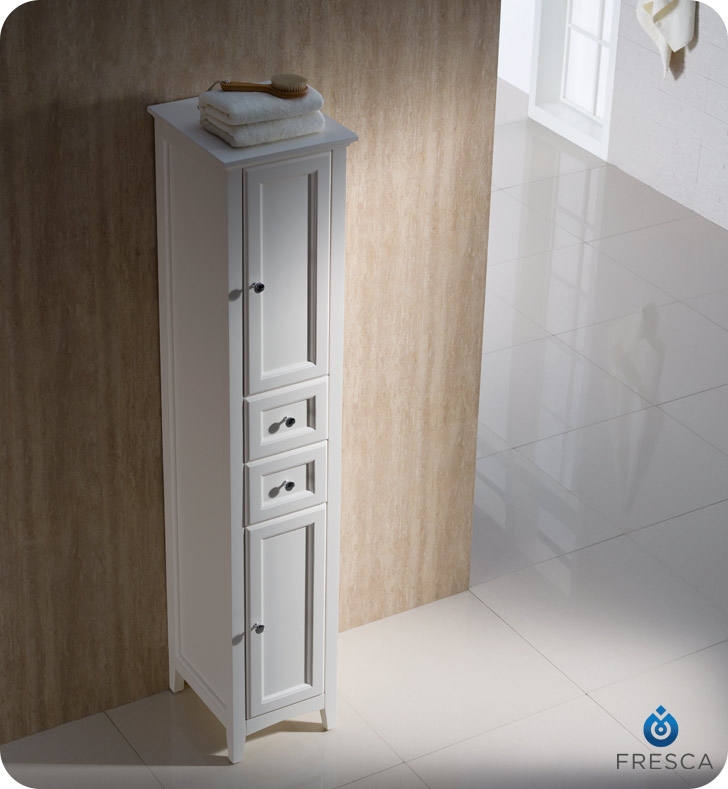 Fresca FST2060AW Oxford Antique White Tall Bathroom Linen Cabinet - Faucets, Mosaic, Kitchen Supplies