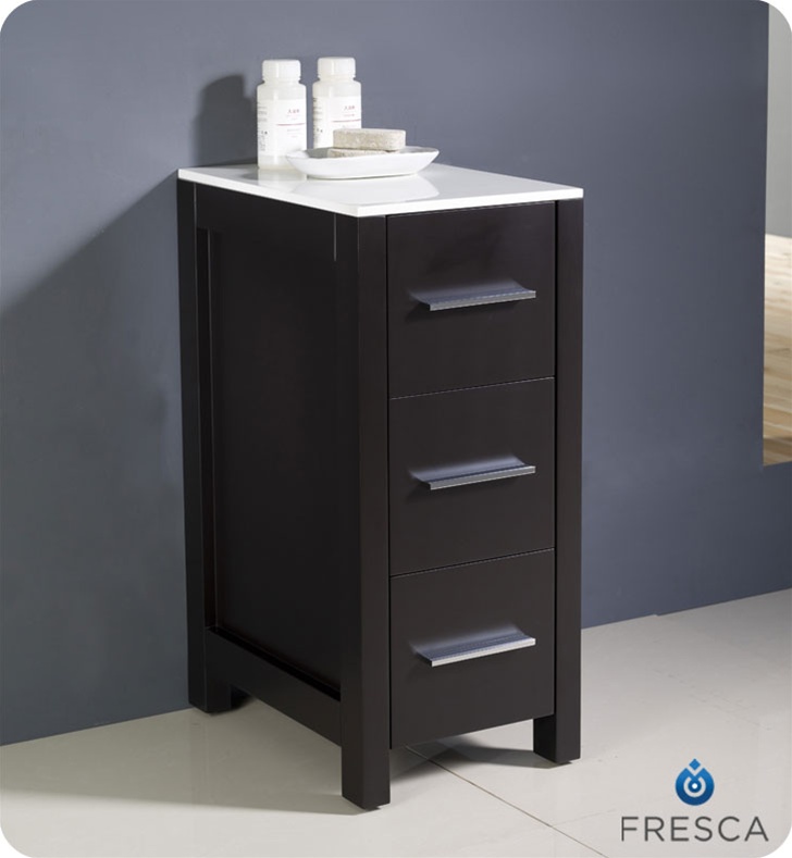 fresca fst6212es torino 12" bathroom linen side cabinet in espresso