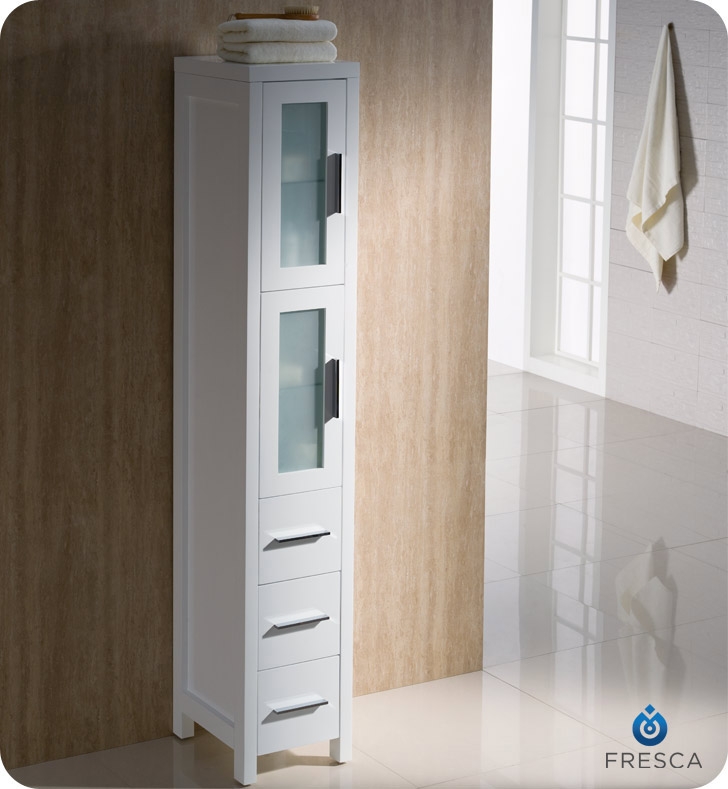 Torino Tall Bathroom Linen Side Cabinet, Tall Linen Cabinet For Bathroom