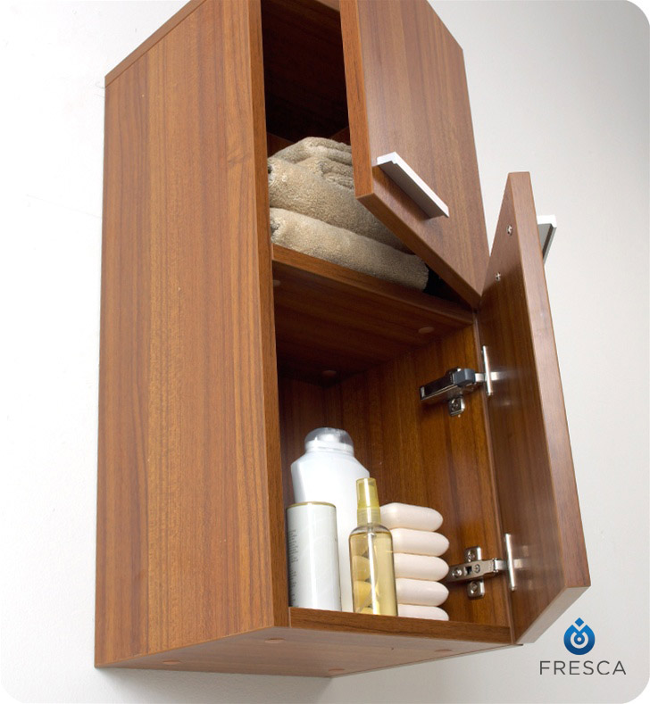 Fresca Torino Walnut Tall Bathroom Linen Side Cabinet