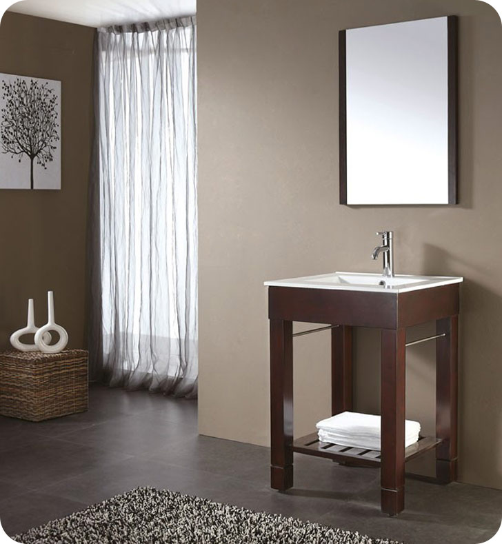 Avanity Loft V24 Dw 24 Dark, Dark Walnut Bathroom Vanity Mirror