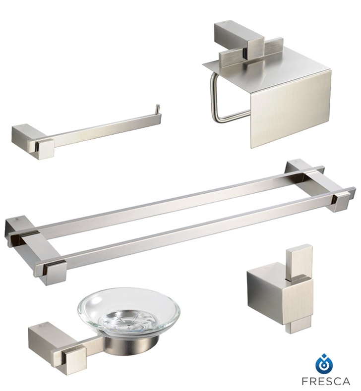 Fresca Solido Toilet Paper Holder Bathroom Accessories Brushed Nickel Finish 