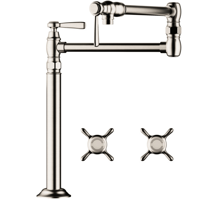 Hansgrohe Axor Montreux 22 1/4" Double Handle Deck Mounted Pot Filler with Aerated Spray Faucets | Mosaic | Kitchen Supplies | Bathroom Supplies and much more at lowerst
